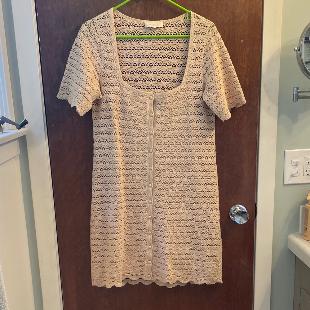Sezane dress crochet beige size S